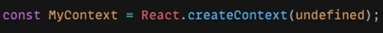 React code creating a context: const MyContext = React.createContext(undefined)