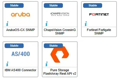 5 Centreon monitoring connectors enhanced in March 2025: ArubaOS-CX SNMP, ChapsVision CrossinG SNMP, Fortinet Fortigate SNMP, IBM AS400 and Pure Storage FlashArray Rest API v2