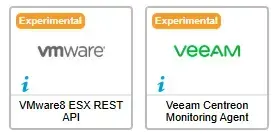 2 new Centreon monitoring connectors in March 2025, both Experimental: VMware8 ESX REST API and Veeam Centreon Monitoring Agent